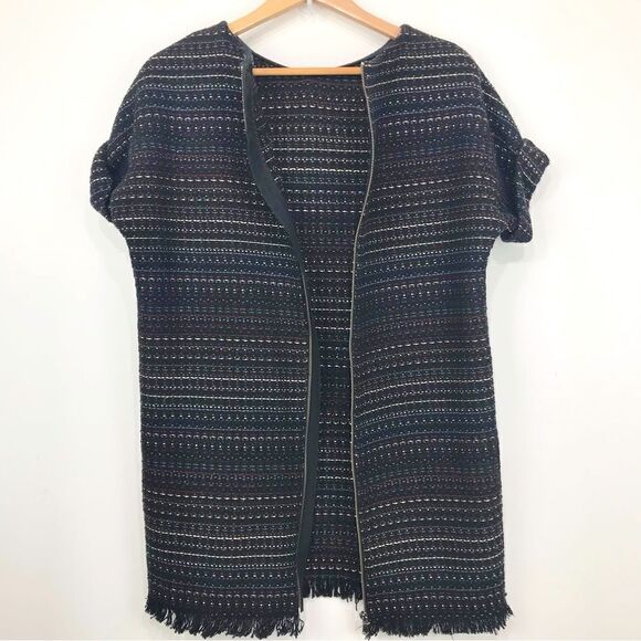 Zara Trafauc Black Colorful Chunky Tweed Fringe Mini Dress - Picture 13 of 14